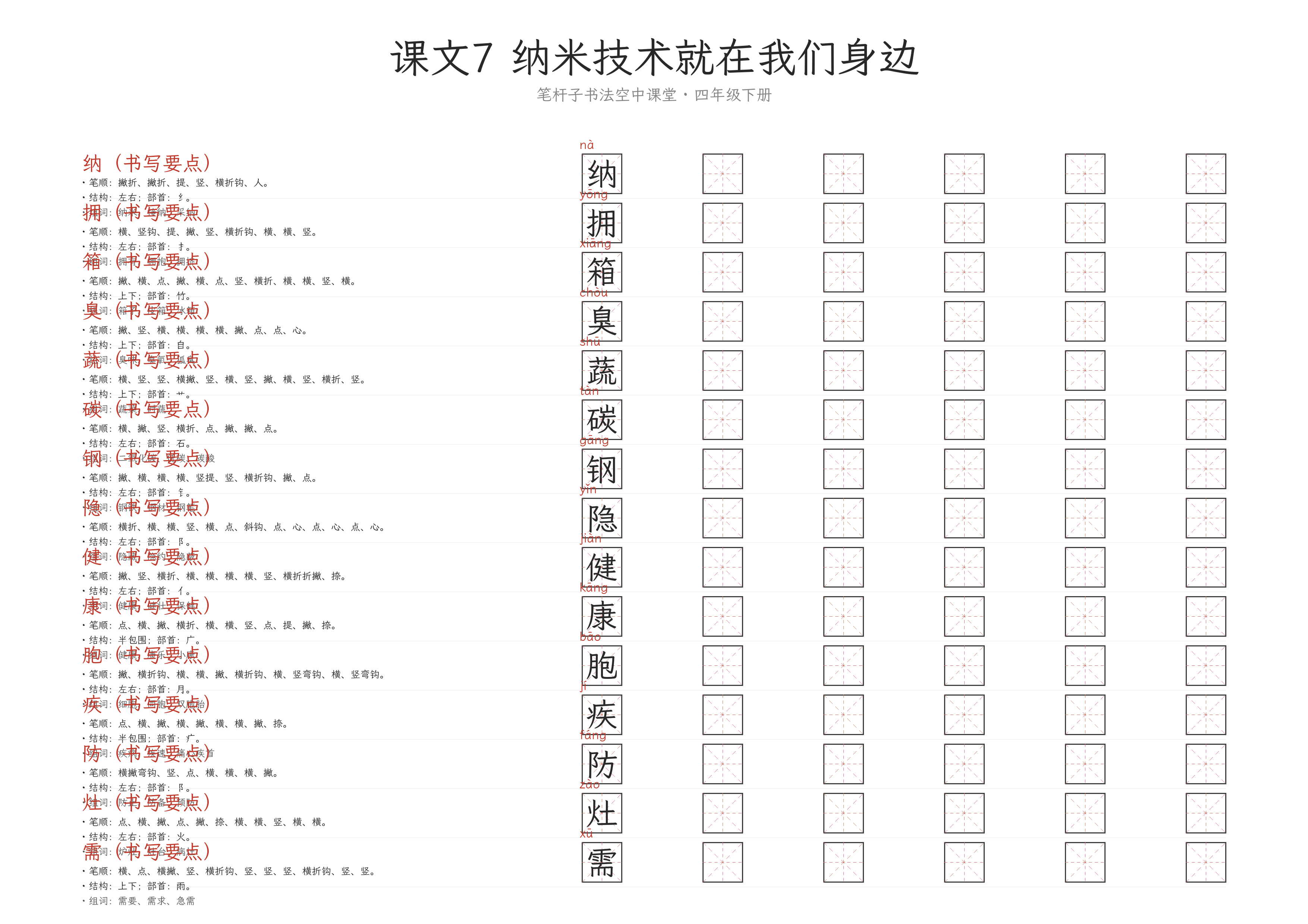 第7课 纳米技术就在我们身边 练字纸